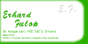 erhard fulop business card